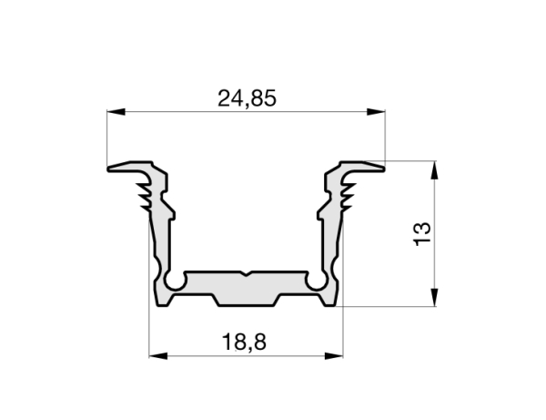 1,25m Aluminium Angle L-Profile ungleichschenklig L = 1250mm Blank exterior wrapped